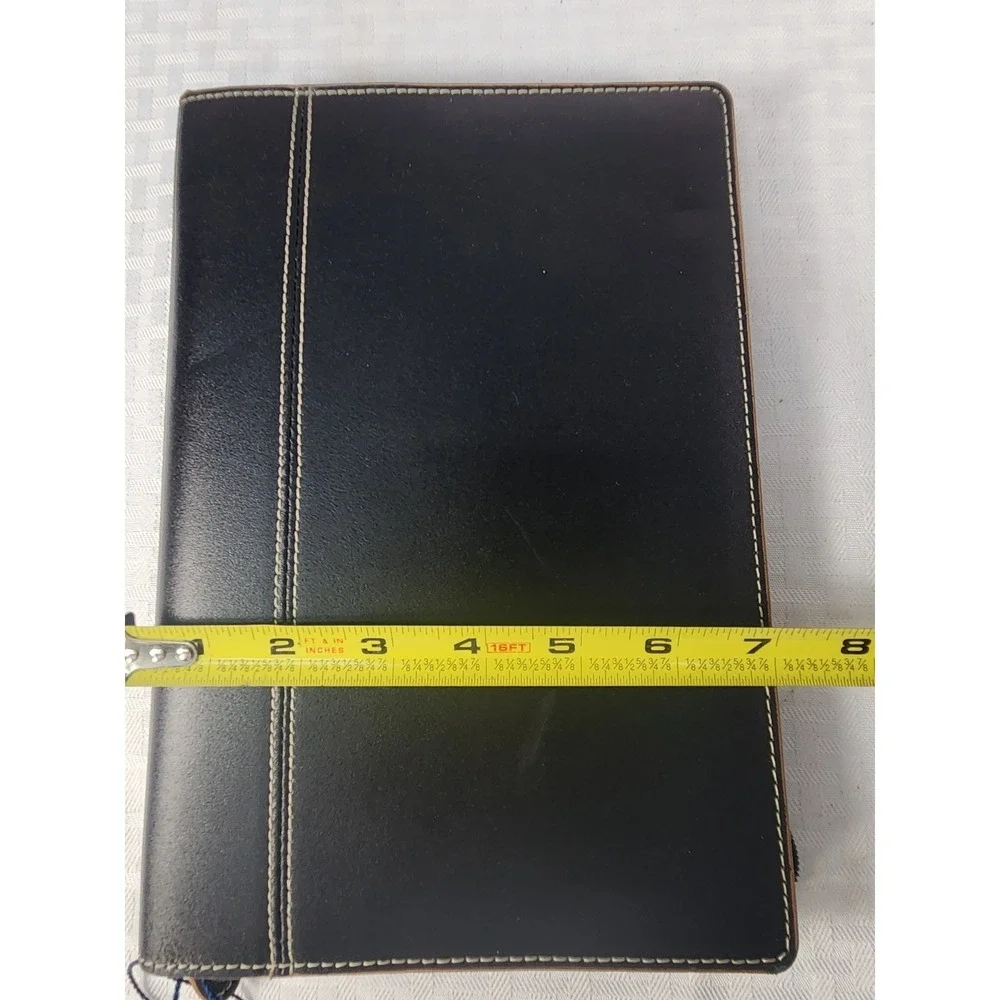 Baekgaard Rare Black Leather Zip Around Organizer Agenda Portfolio 10